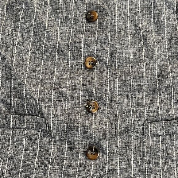 SHEIN Petite Blue Pinstripe Tailored Vest Size PM - Picture 2 of 4